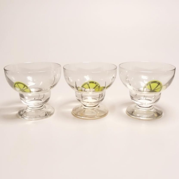 Mud Pie - 6 Clear Glass Cocktail Glasses with Lime Design - Picture 2 of 11